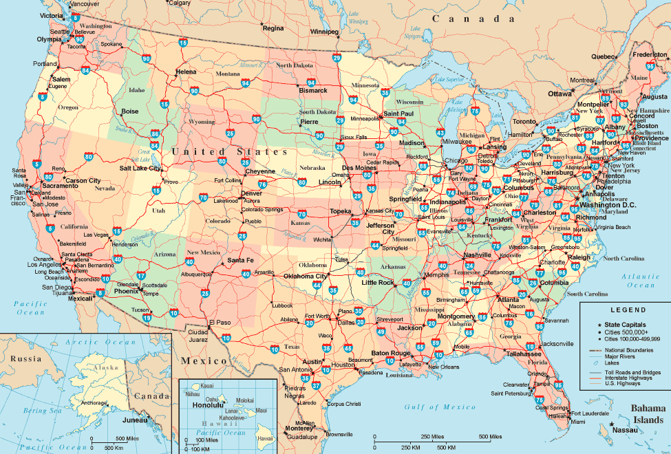 map of us cities. The free USA road map/ US .
